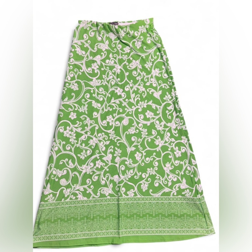 Vince Camuto Green Floral Maxi Skirt